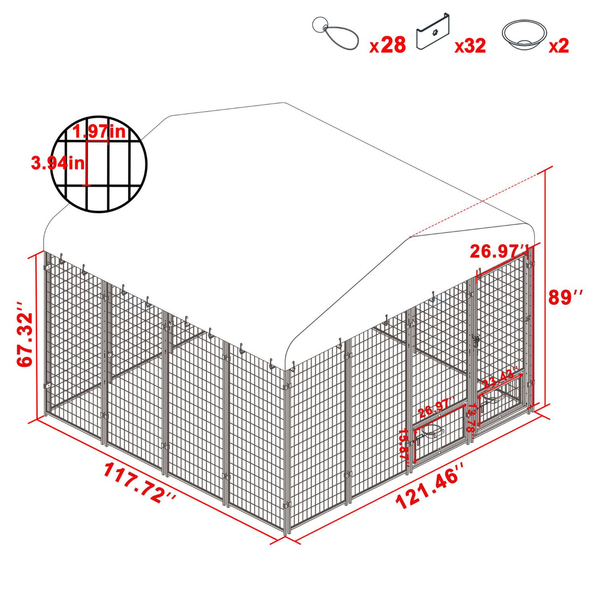10x10FT Large Dog Kennel