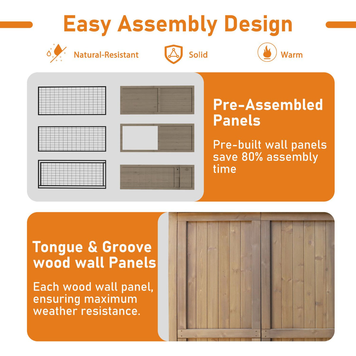 Pre-assembled wood dog house