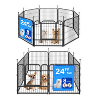 Veikous Metal Dog Playpen for Large/Medium/Small Dogs, Portable Pet Enclosure 8 Panels & 16 Panels