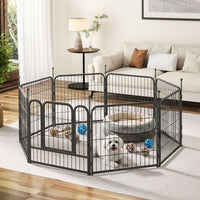 Veikous Metal Dog Playpen for Large/Medium/Small Dogs, Portable Pet Enclosure 8 Panels & 16 Panels