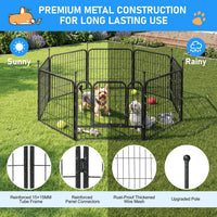 Veikous Metal Dog Playpen for Large/Medium/Small Dogs, Portable Pet Enclosure 8 Panels & 16 Panels