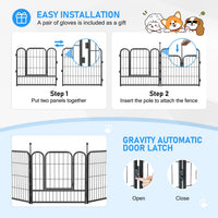 Veikous Metal Dog Playpen for Large/Medium/Small Dogs, Portable Pet Enclosure 8 Panels & 16 Panels