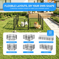 Veikous Metal Dog Playpen for Large/Medium/Small Dogs, Portable Pet Enclosure 8 Panels & 16 Panels