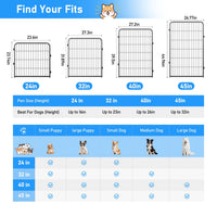 Veikous Metal Dog Playpen for Large/Medium/Small Dogs, Portable Pet Enclosure 8 Panels & 16 Panels