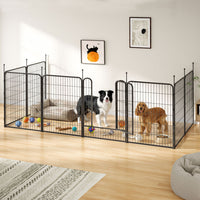 Veikous Metal Dog Playpen for Large/Medium/Small Dogs, Portable Pet Enclosure 8 Panels & 16 Panels