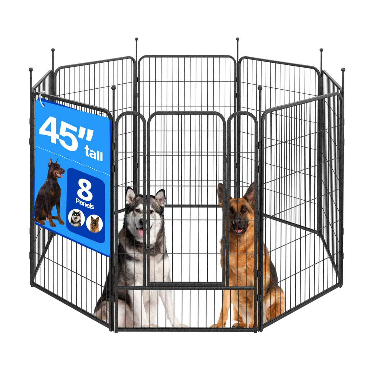 Veikous Metal Dog Playpen for Large/Medium/Small Dogs, Portable Pet Enclosure 8 Panels & 16 Panels
