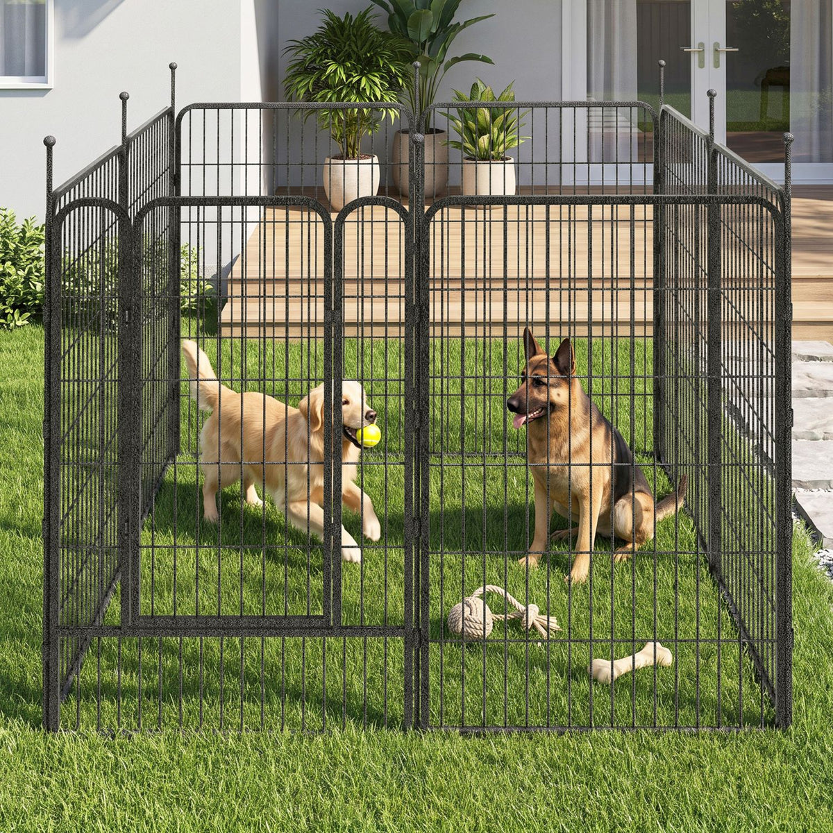 Veikous Metal Dog Playpen for Large/Medium/Small Dogs, Portable Pet Enclosure 8 Panels & 16 Panels
