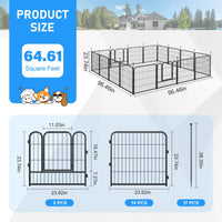 Veikous Metal Dog Playpen for Large/Medium/Small Dogs, Portable Pet Enclosure 8 Panels & 16 Panels