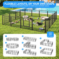 Veikous Metal Dog Playpen for Large/Medium/Small Dogs, Portable Pet Enclosure 8 Panels & 16 Panels