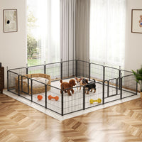 Veikous Metal Dog Playpen for Large/Medium/Small Dogs, Portable Pet Enclosure 8 Panels & 16 Panels