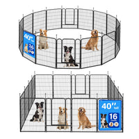 Veikous Metal Dog Playpen for Large/Medium/Small Dogs, Portable Pet Enclosure 8 Panels & 16 Panels