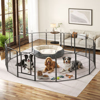 Veikous Metal Dog Playpen for Large/Medium/Small Dogs, Portable Pet Enclosure 8 Panels & 16 Panels