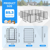 Veikous Metal Dog Playpen for Large/Medium/Small Dogs, Portable Pet Enclosure 8 Panels & 16 Panels