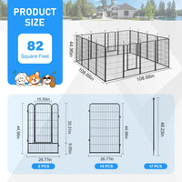 Veikous Metal Dog Playpen for Large/Medium/Small Dogs, Portable Pet Enclosure 8 Panels & 16 Panels