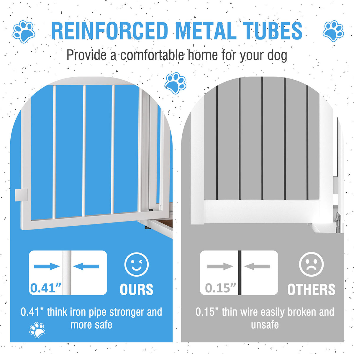 VEIKOUS Double Dog Crate, Dog Crate Furniture for 2 Large Dogs, Wood Dog Kennel with Removable Divider