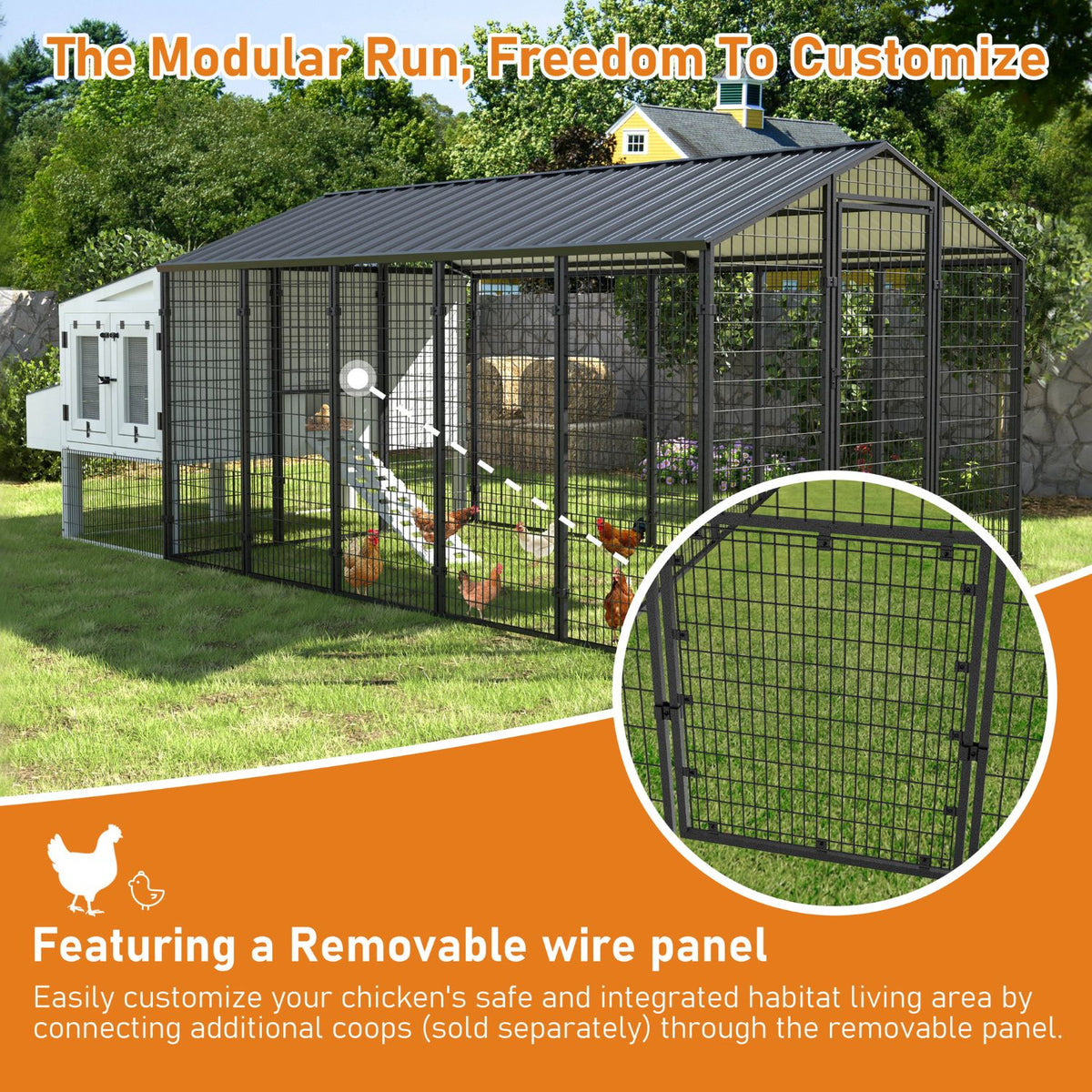 Chicken Cage with Removable Wire Panel