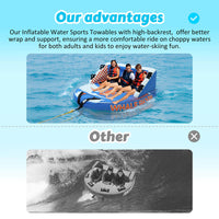 Our Inflatable Water Sports Towables with high-backrest, offer better wrap and support.