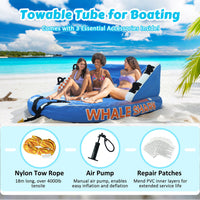 towable tube with tow rope and air pump