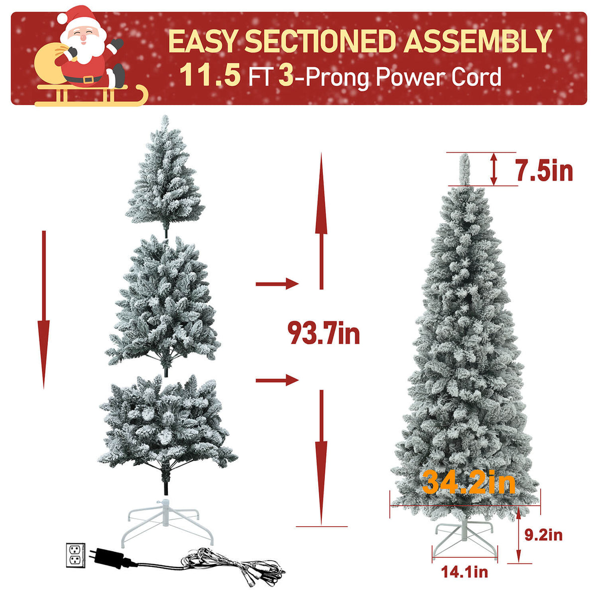 7.5FT White FlockedChristmas Tree