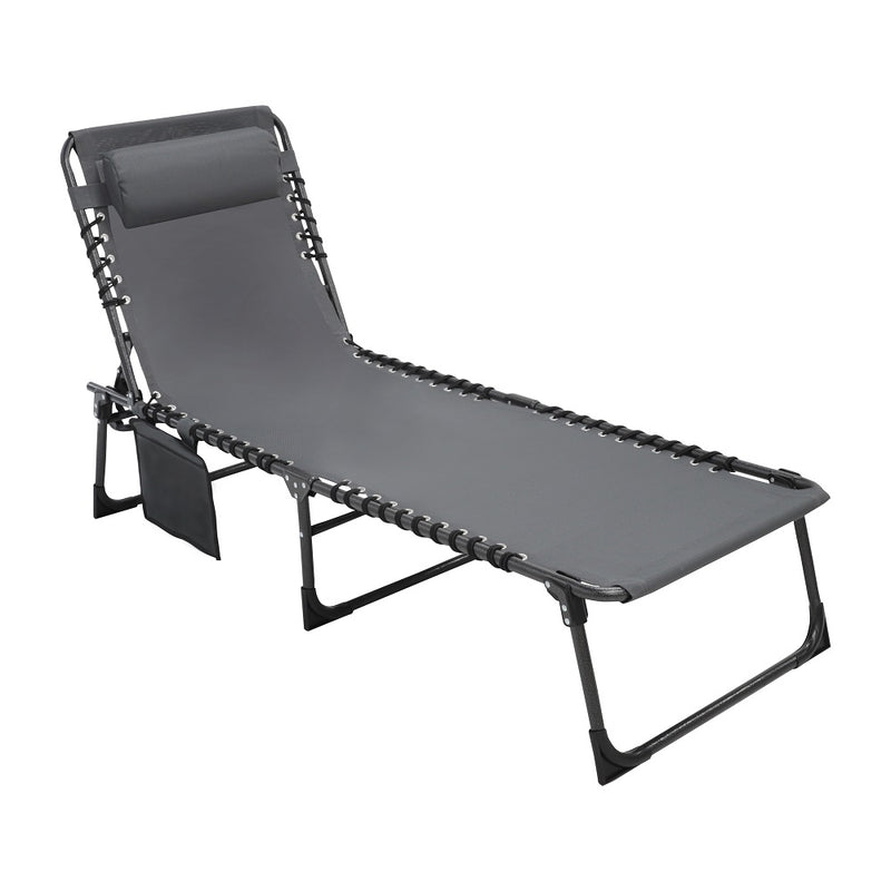 VEIKOUS Folding Chaise Lounge, Gray