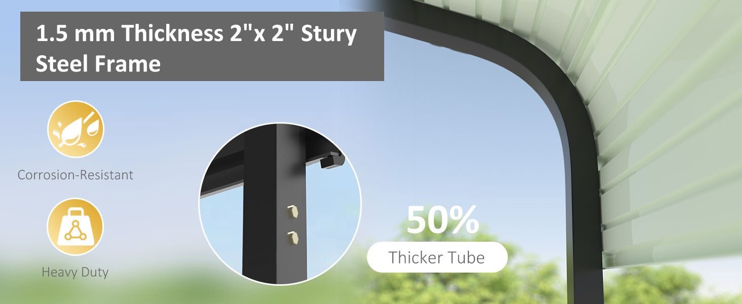 Steel Carport 2" Thick Steel Frame