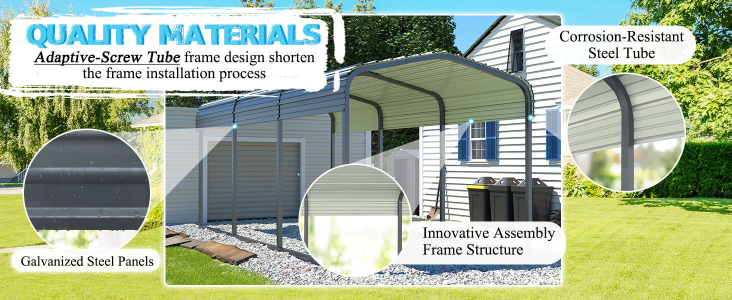 Galvanized Steel Carport Frame