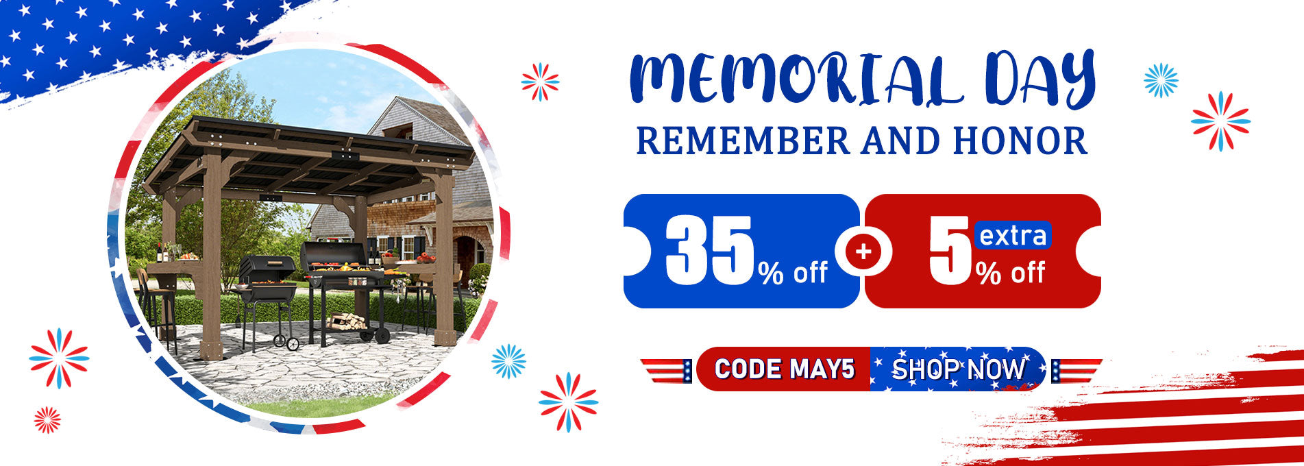 Promotional banner for Memorial Day 