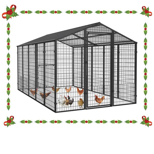 Veikous metal_chicken_coop with steel roof