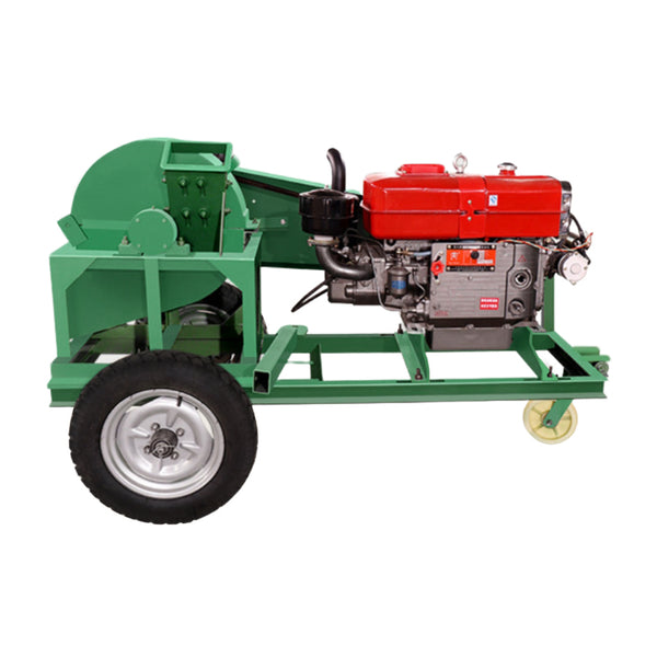 Veikous Wood Chipper with 2 Jaws, Hybrid Electric Mobile Branch Chipper