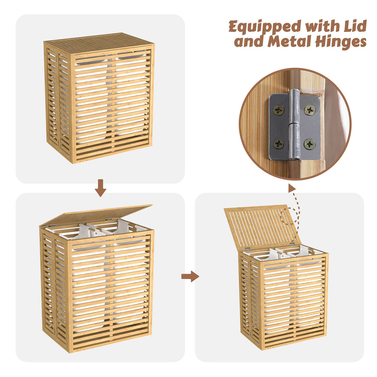 VEIKOUS Foldable Bamboo Hamper