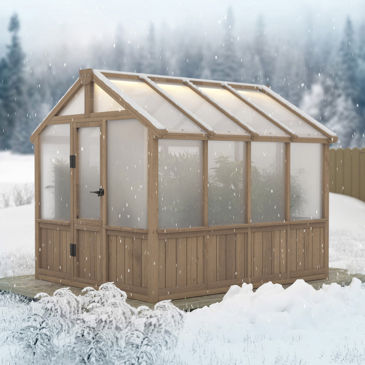 cedar greenhouse for Winter