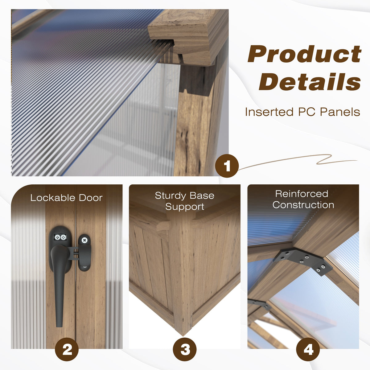 Lockable hardwood greenhouse