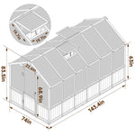 VEIKOUS 6 x 8 Wooden Greenhouse, Walk-in Greenhouse with Ventilated Window and Lockable Door, 6 x 12