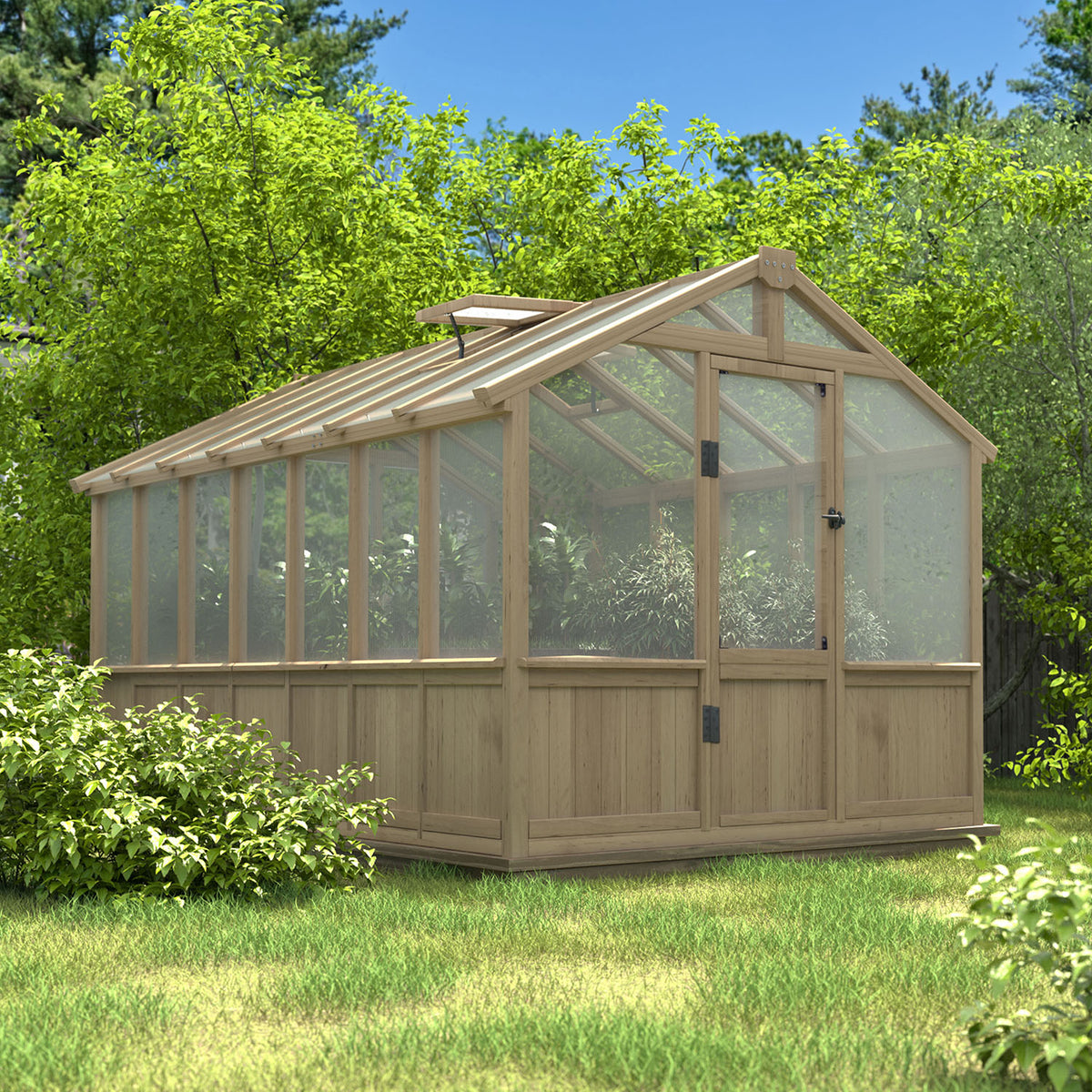 large wood greenhouse