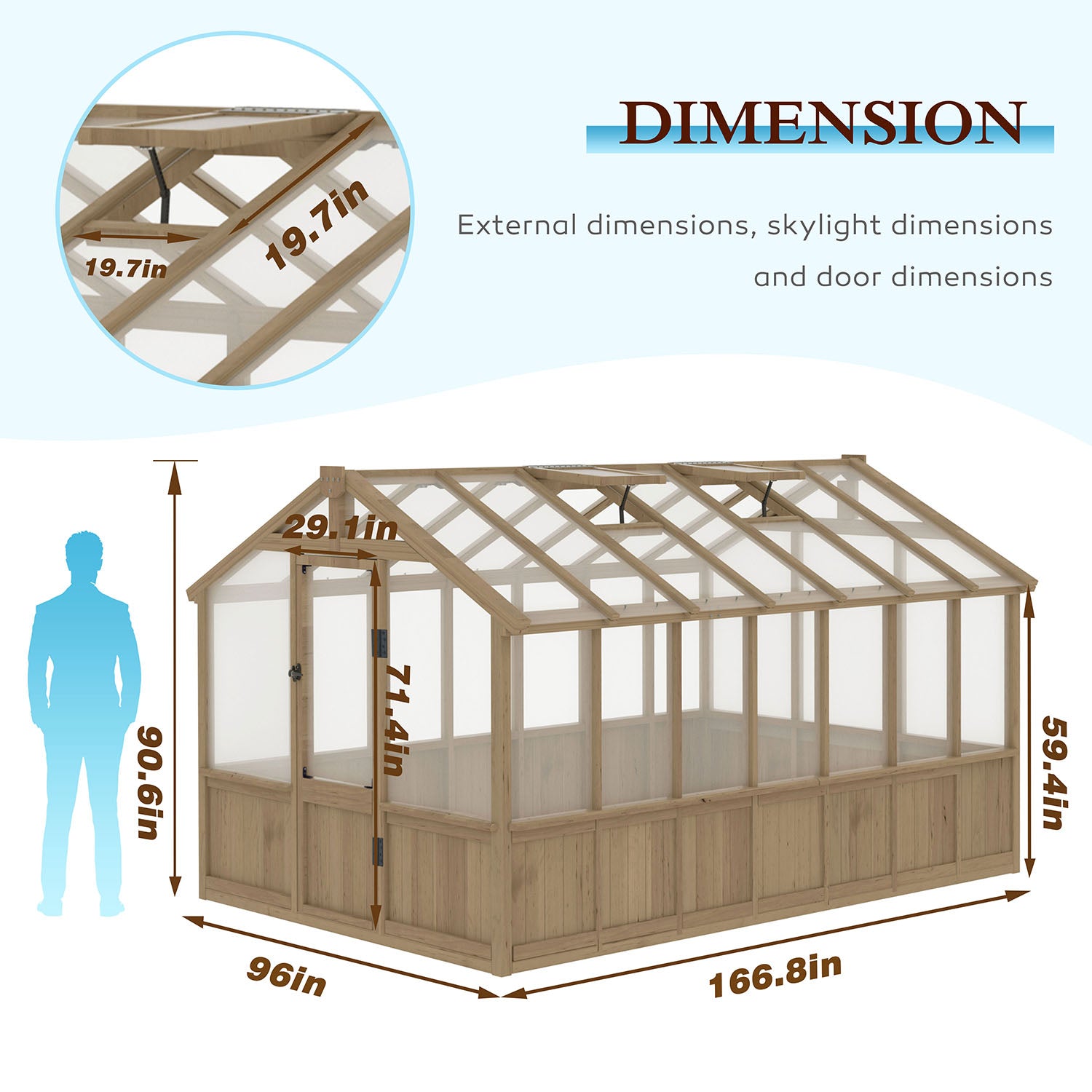 VEIKOUS Cedar Greenhouse - Thumbnail 5