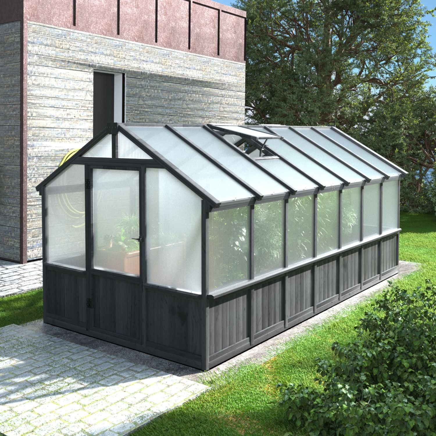 8x14 Cedar Greenhouse for Outdoors with Vent Window, 8x16 – Veikous