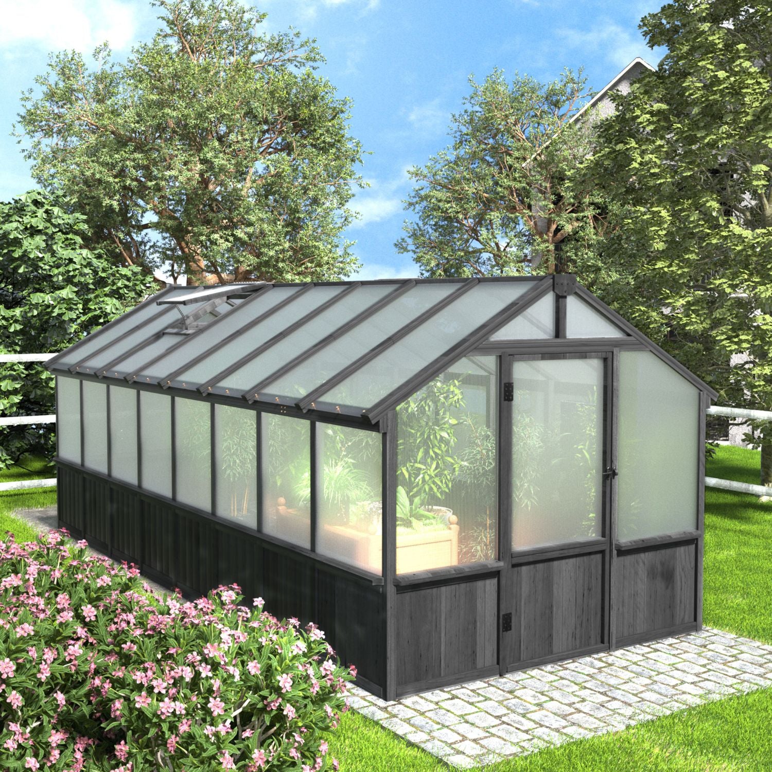 8x14 Cedar Greenhouse for Outdoors with Vent Window, 8x16 – Veikous