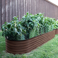 Steel Garden Beds, wood grain, 17" H