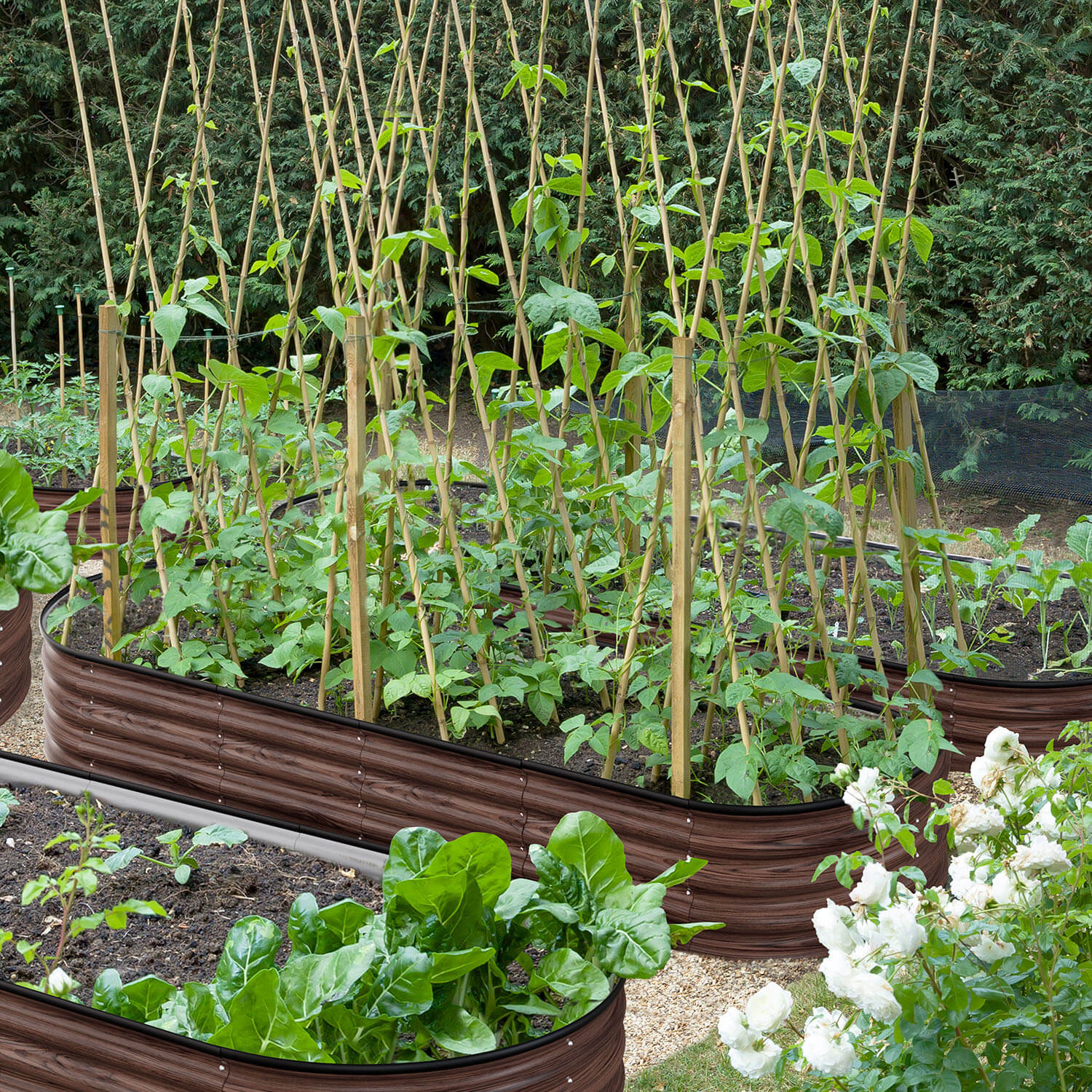 Galvanized Steel Garden Beds, Brown