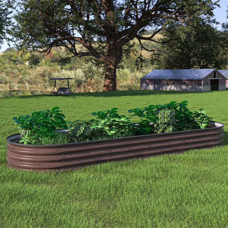 VEIKOUS Steel Garden Beds, 11.1” H, Rustic