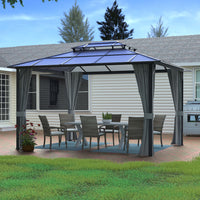 VEIKOUS Aluminum Gazebo with Polycarbonate Roof