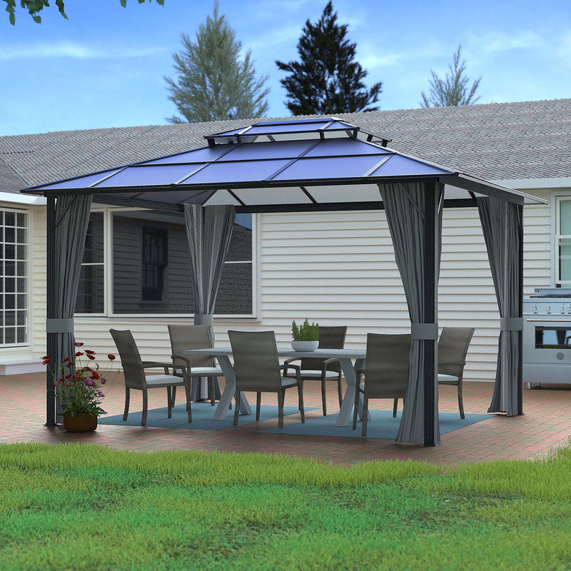 VEIKOUS Aluminum Gazebo with Polycarbonate Roof