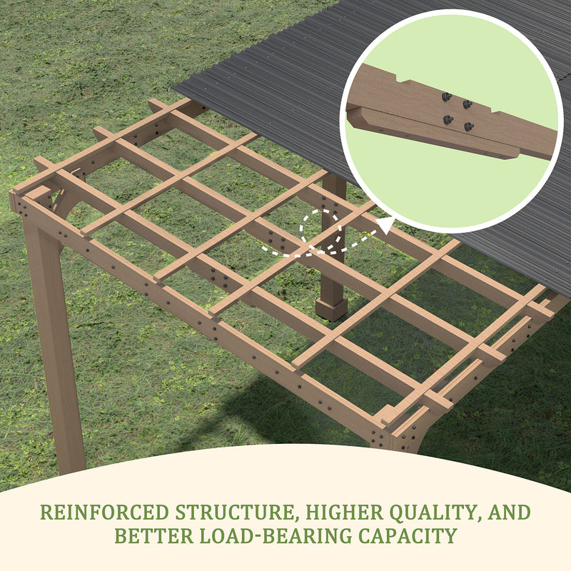 Veikous Hardtop Grill Gazebo, Wooden Gazebo for BBQ