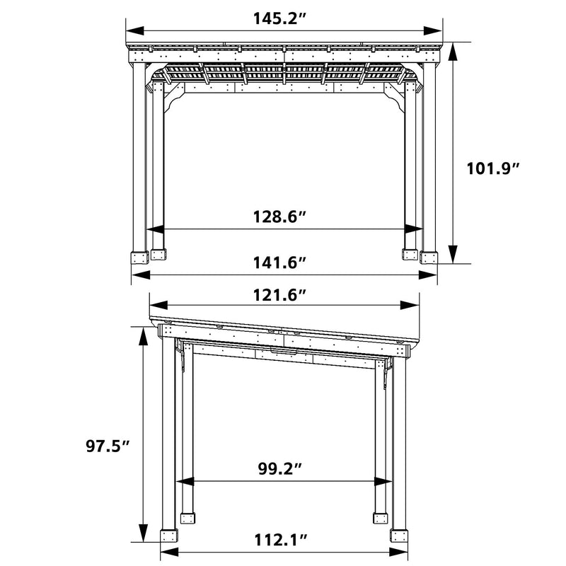 Veikous Hardtop Grill Gazebo, Wooden Gazebo for BBQ