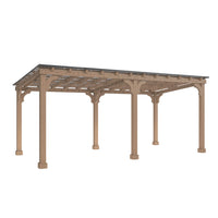 Veikous Hardtop Grill Gazebo, Wooden Gazebo for BBQ, with Sloping Metal Roof, 10 x 12, 10 x 20