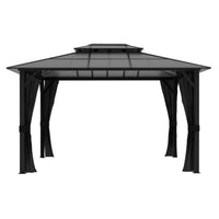 Outdoor gazebo with double-layered roof 