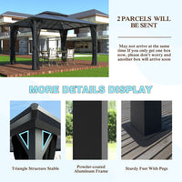 Gazebo with polycarbonate roof and aluminum frame