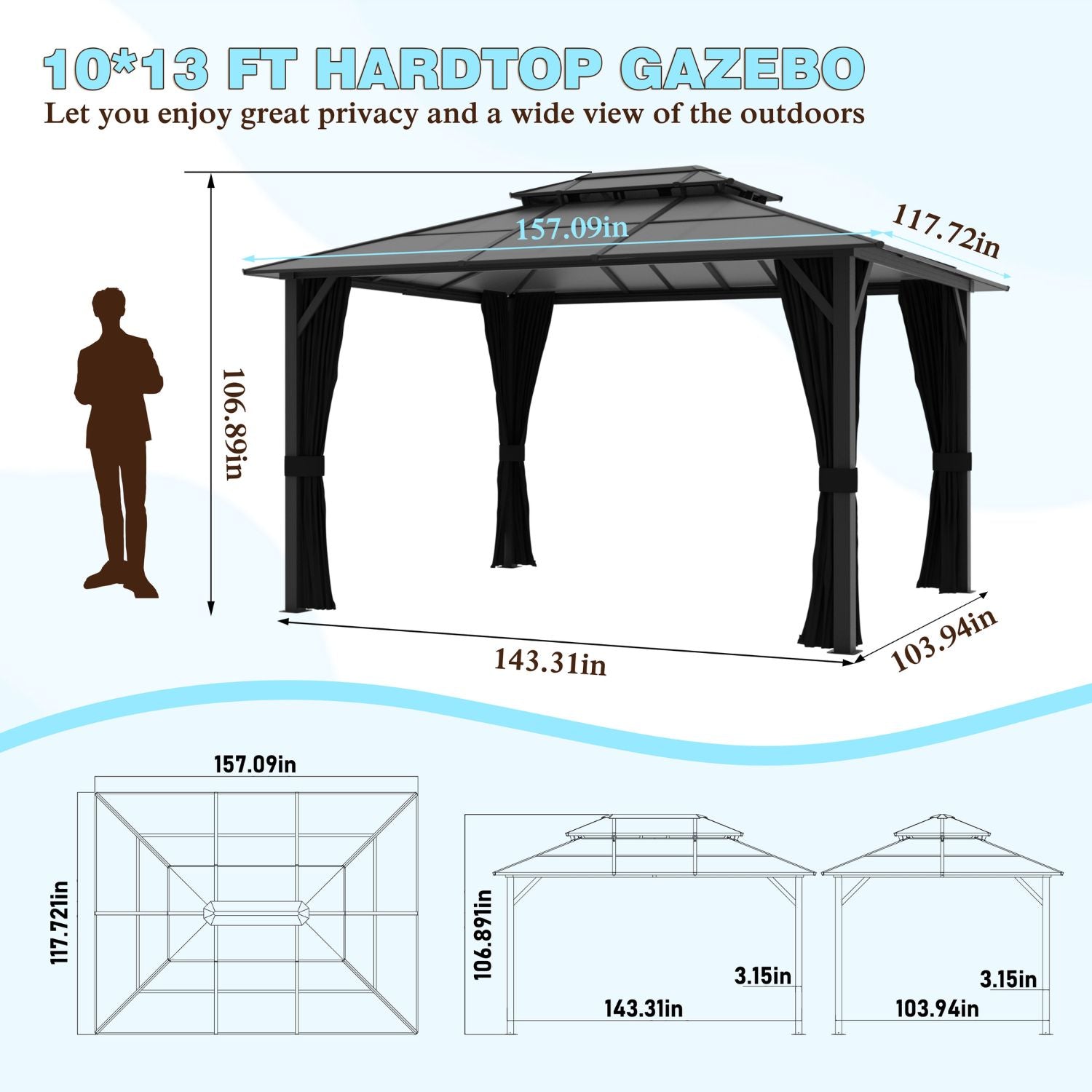 VEIKOUS Gazebo - Thumbnail 5