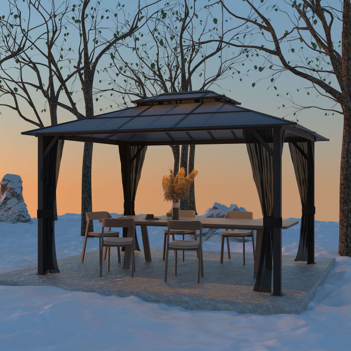 Aluminum Gazebo with Polycarbonate Roof