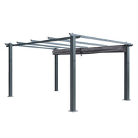 VEIKOUS 10' x 10' Aluminum Pergola for Patio, with Retractable Canopy